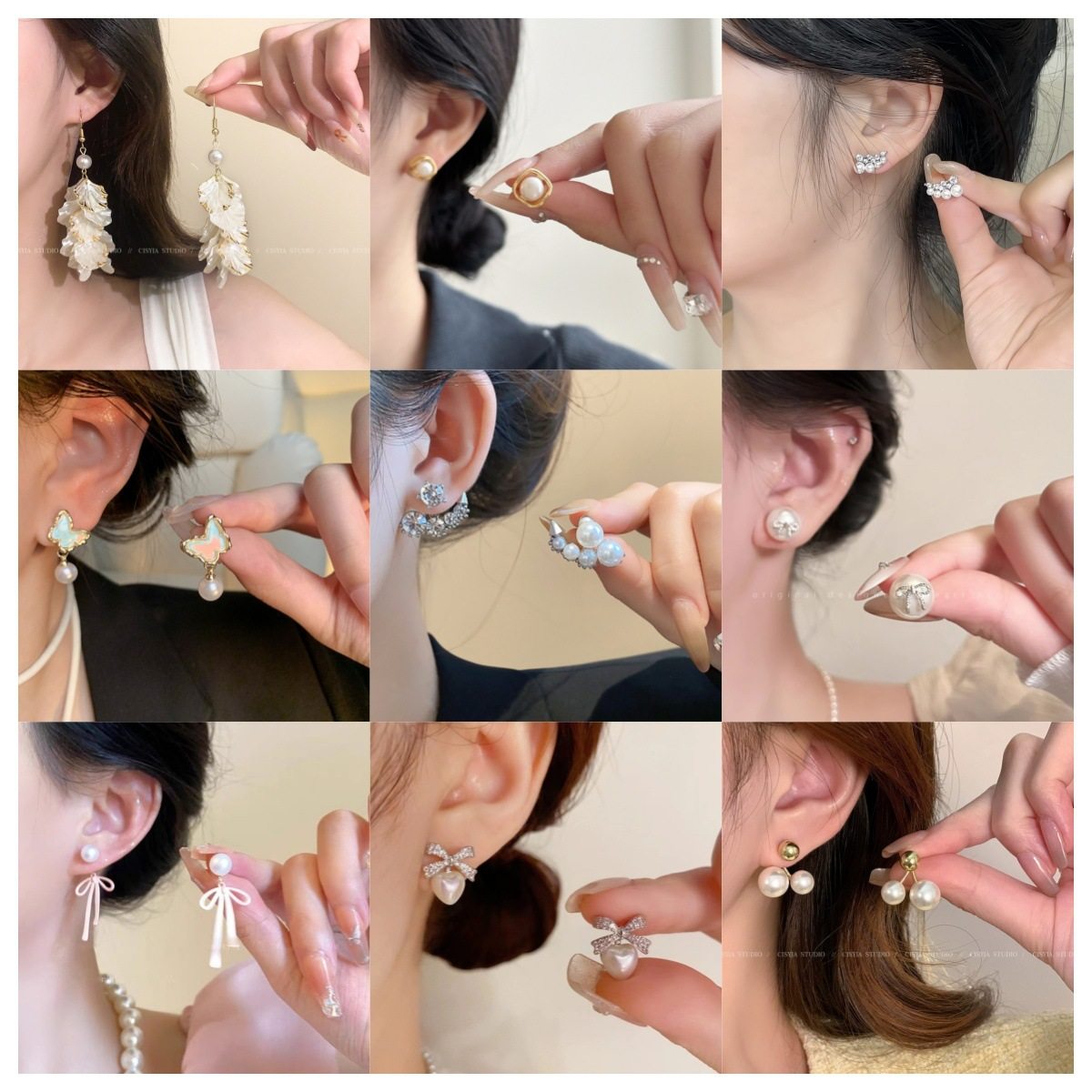 蝴蝶结双头珍珠耳钉大珍珠耳钉高级网红气质S925银针双面珍珠耳饰,饰品/流行首饰/时尚饰品新,耳钉,淘宝优惠券,粉丝福利购,淘宝优惠卷