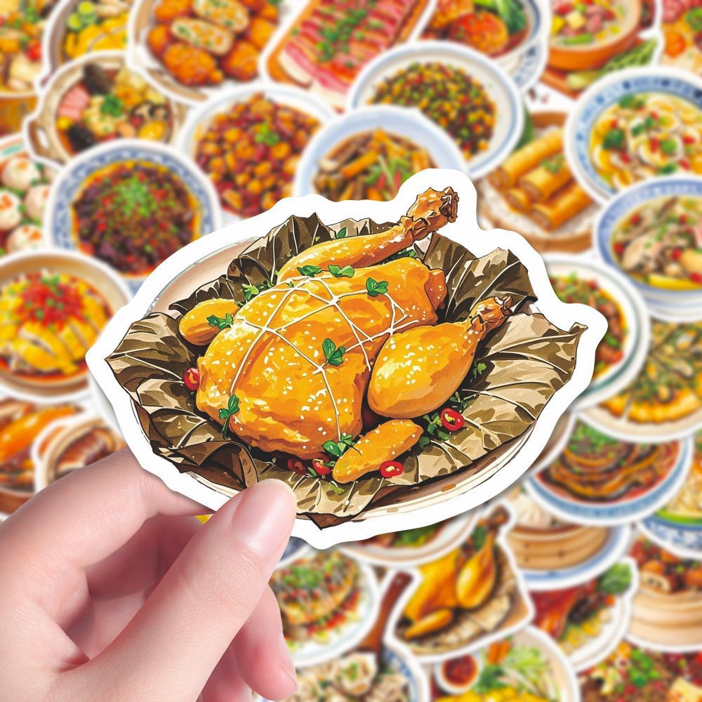 240张八大菜系名菜贴纸八大菜系