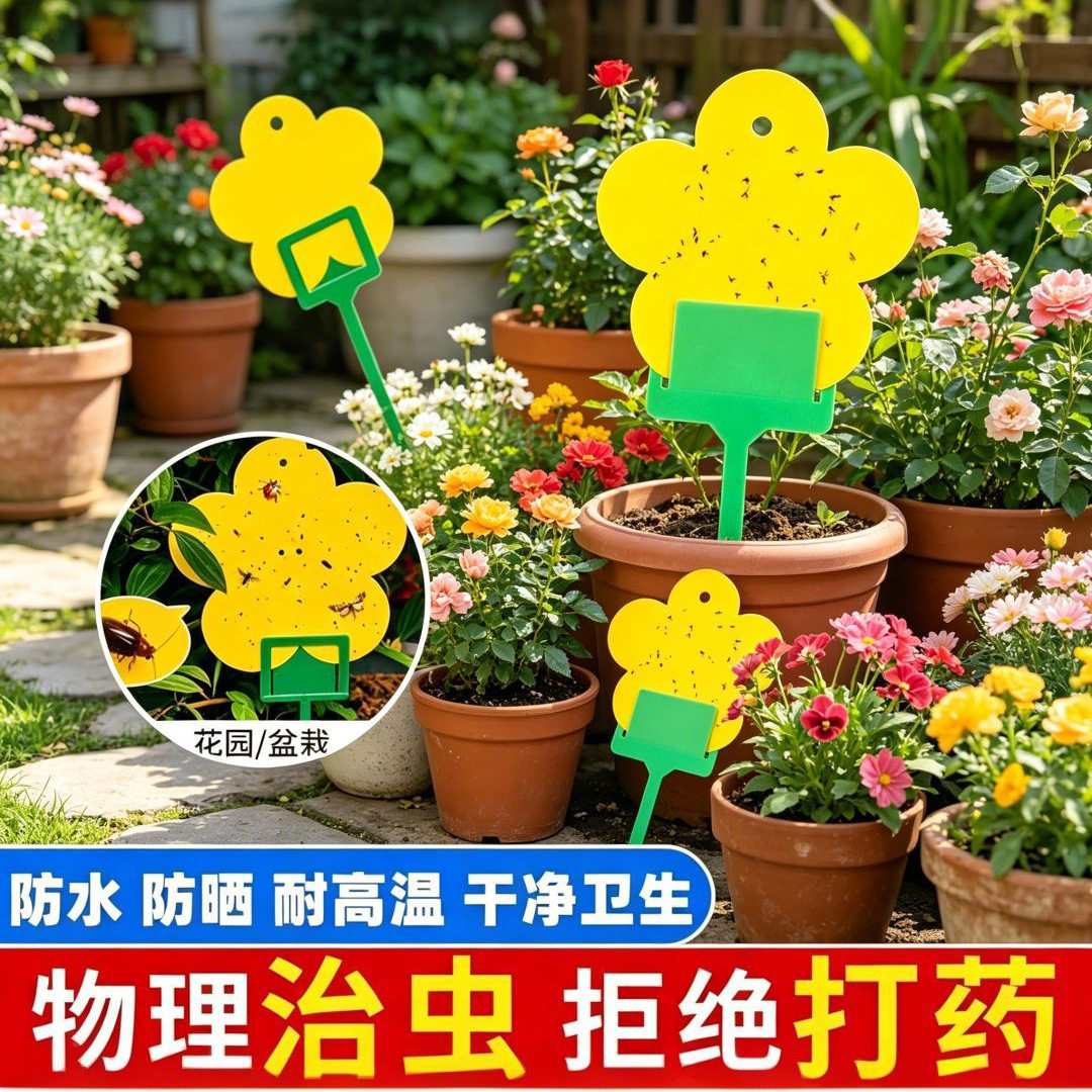 家用果园花型诱虫黄板双面强效捕
