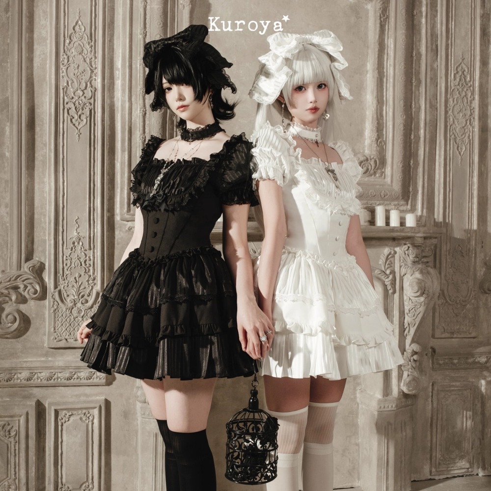 【kuroya】+ Nevermonth•默月•一期尾款 +少女人偶条纹哥特蕾丝