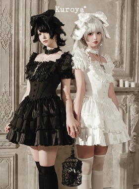 【kuroya】+ Nevermonth•默月•现货 +少女人偶条纹哥特蕾丝