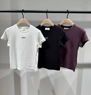 【a系列】正品2026夏新品天丝醋酸短款正肩T恤MBF2TEE007