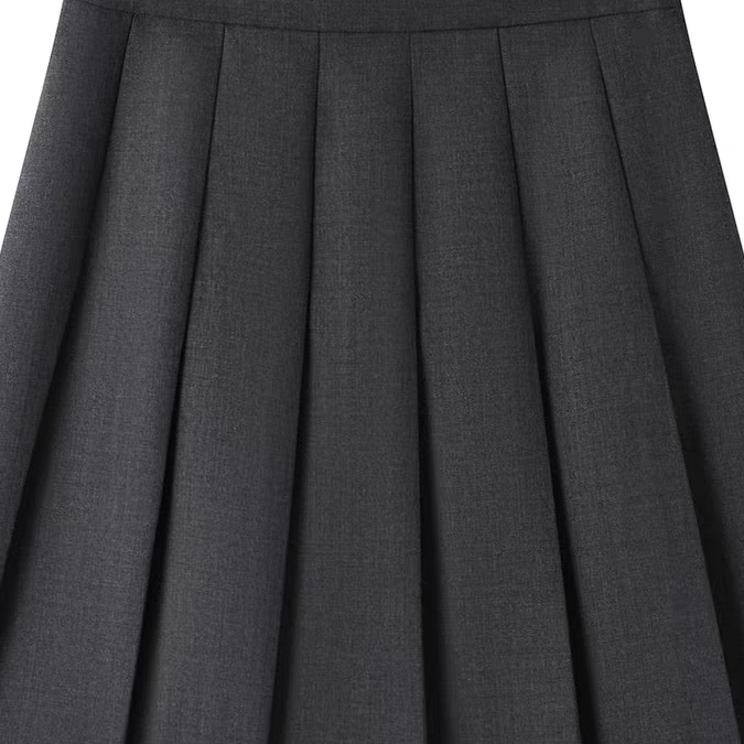 【C系列】正品半身裙2025秋新品绵羊毛精纺工字褶高腰MBE3SKT030