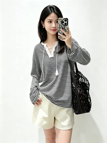 2026夏季新女轻薄丝绵流苏绑带半开襟落肩针织衫Z-MBF2SWT039