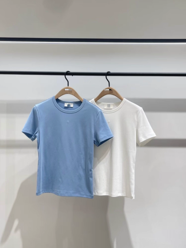 【秦岚同款】正品2026秋新品弹丝精梳棉短款正肩T恤MBF3TEE026
