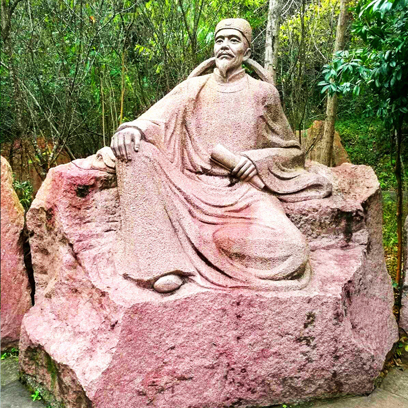 户外大型雕塑定制厂家石材古代名人杜甫雕像汉白玉校园人物石雕