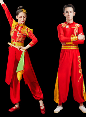 男女款打鼓服演出服新款威风锣鼓指挥开场舞蹈服腰鼓舞中国风表演