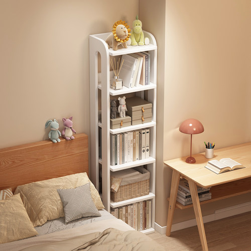 宝睿芝实木夹缝小窄落地多层书架