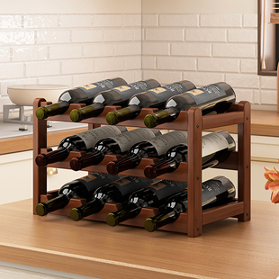 红酒架摆件红酒架子酒柜内置架家用葡萄酒架置物架多层小型酒瓶架