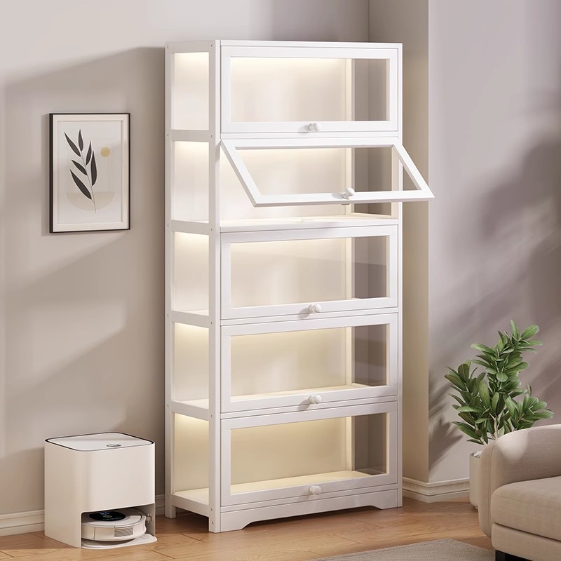 宝睿芝奶油风落地书架送货上门