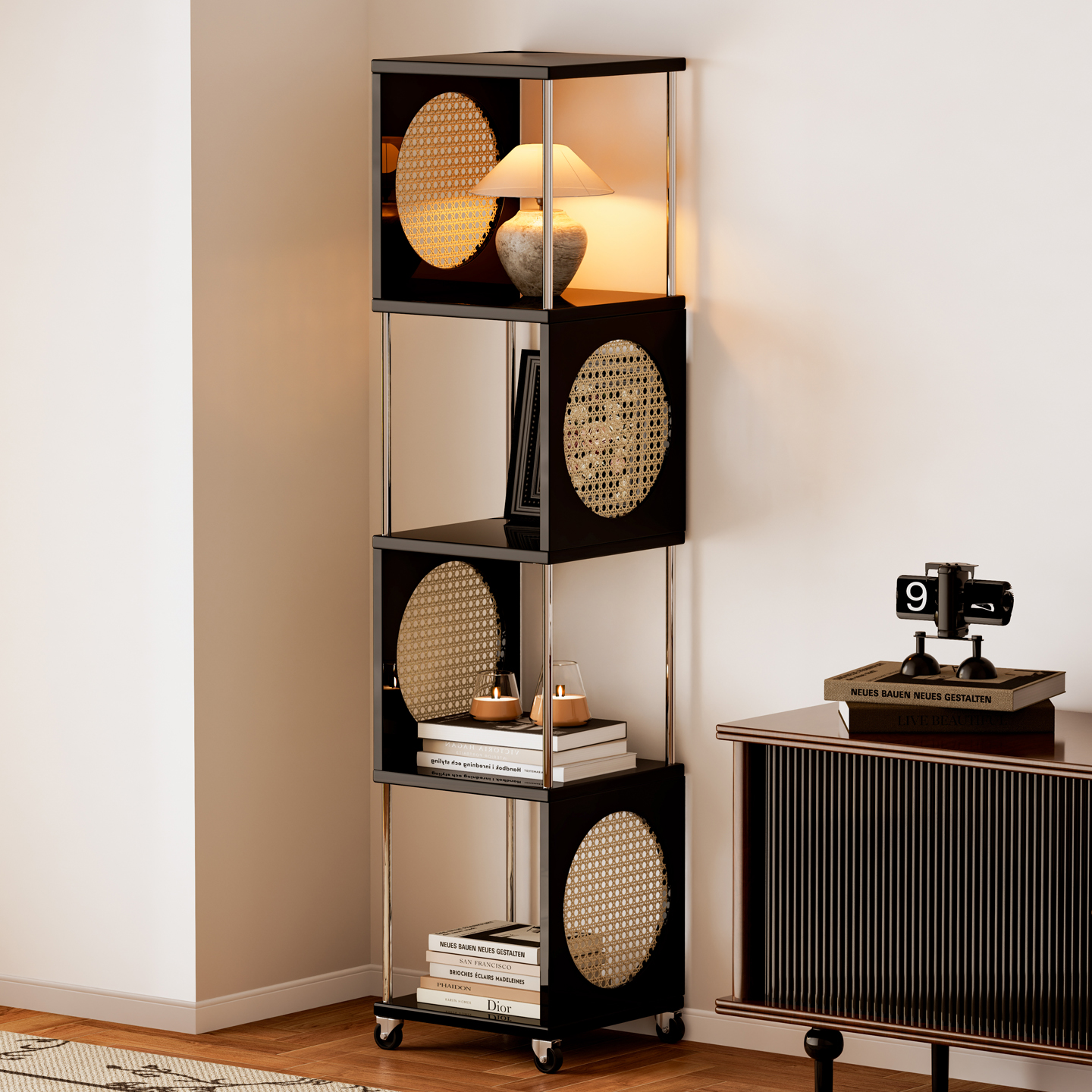 【进口胡桃木】转角置物架