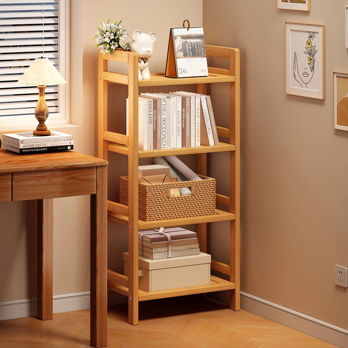 宝睿芝家用书架落地置物架