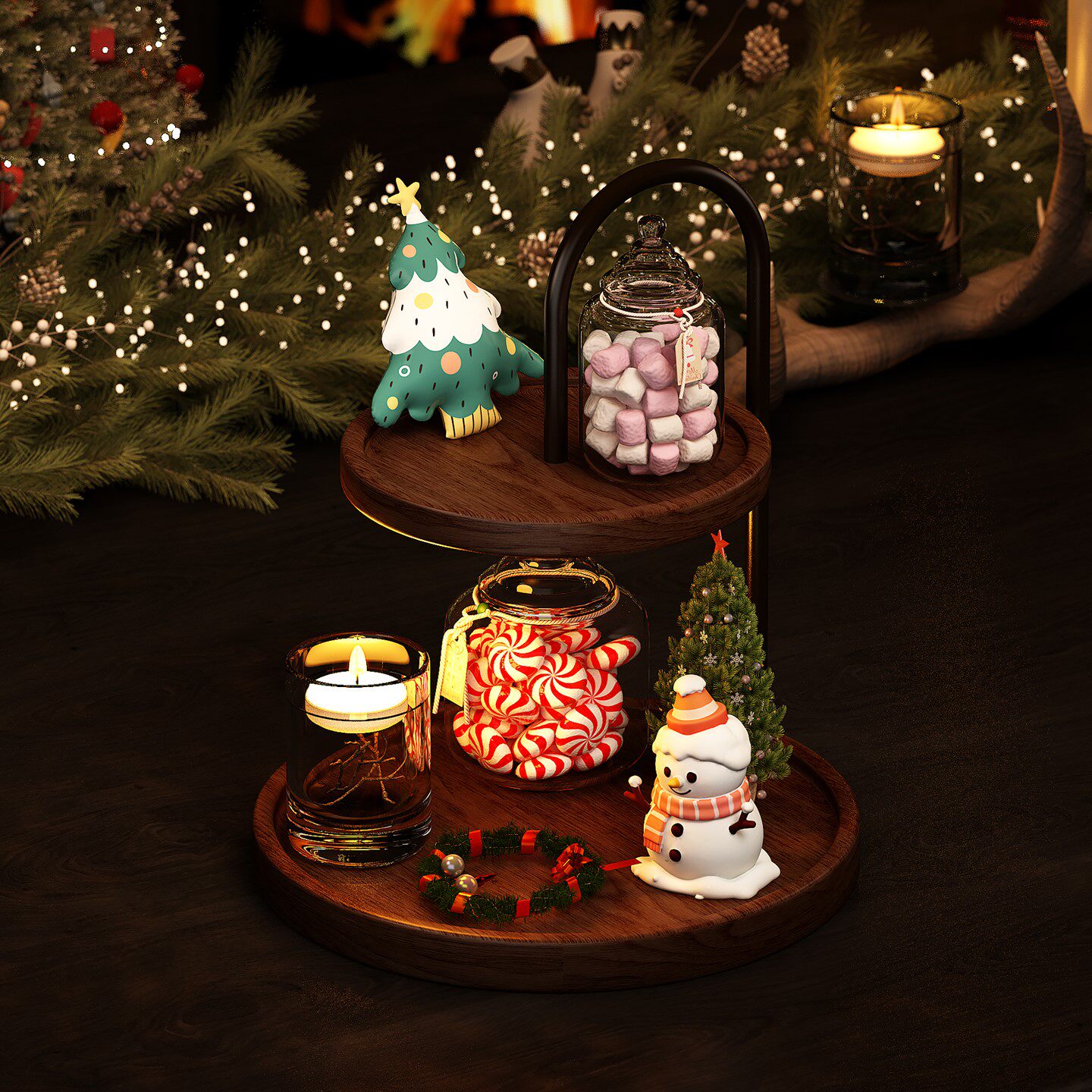 【进口实木加厚加固】桌面置物架