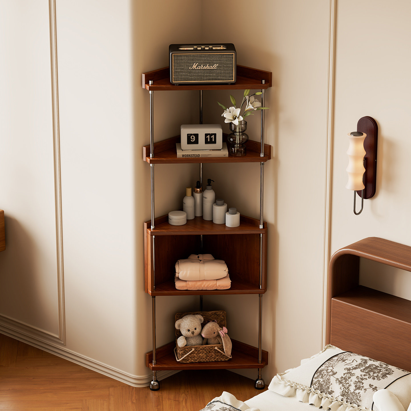 实木转角架落地置物架diy墙角展示架三角柜角落柜收纳架储物柜子,住宅家具,角柜,淘宝优惠券,粉丝福利购,淘宝优惠卷