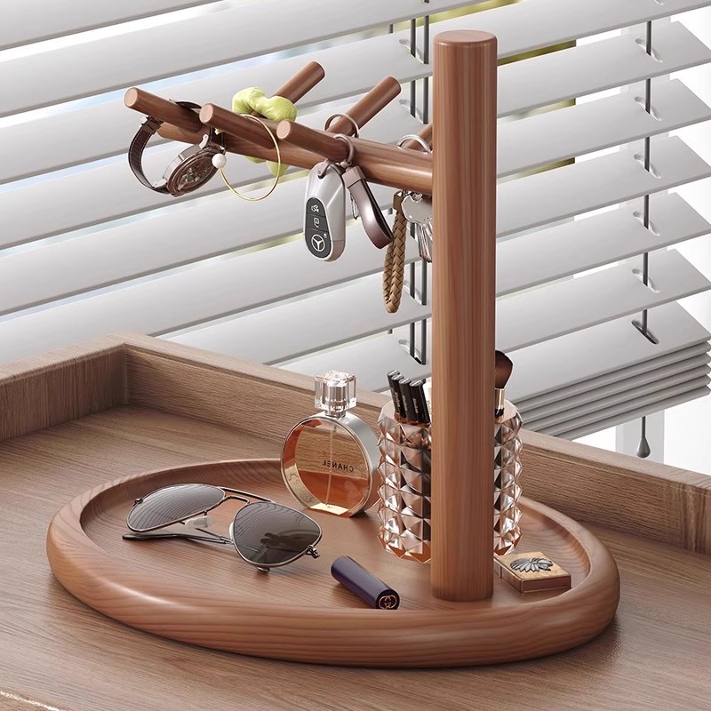 【100%实木】入户玄关置物架