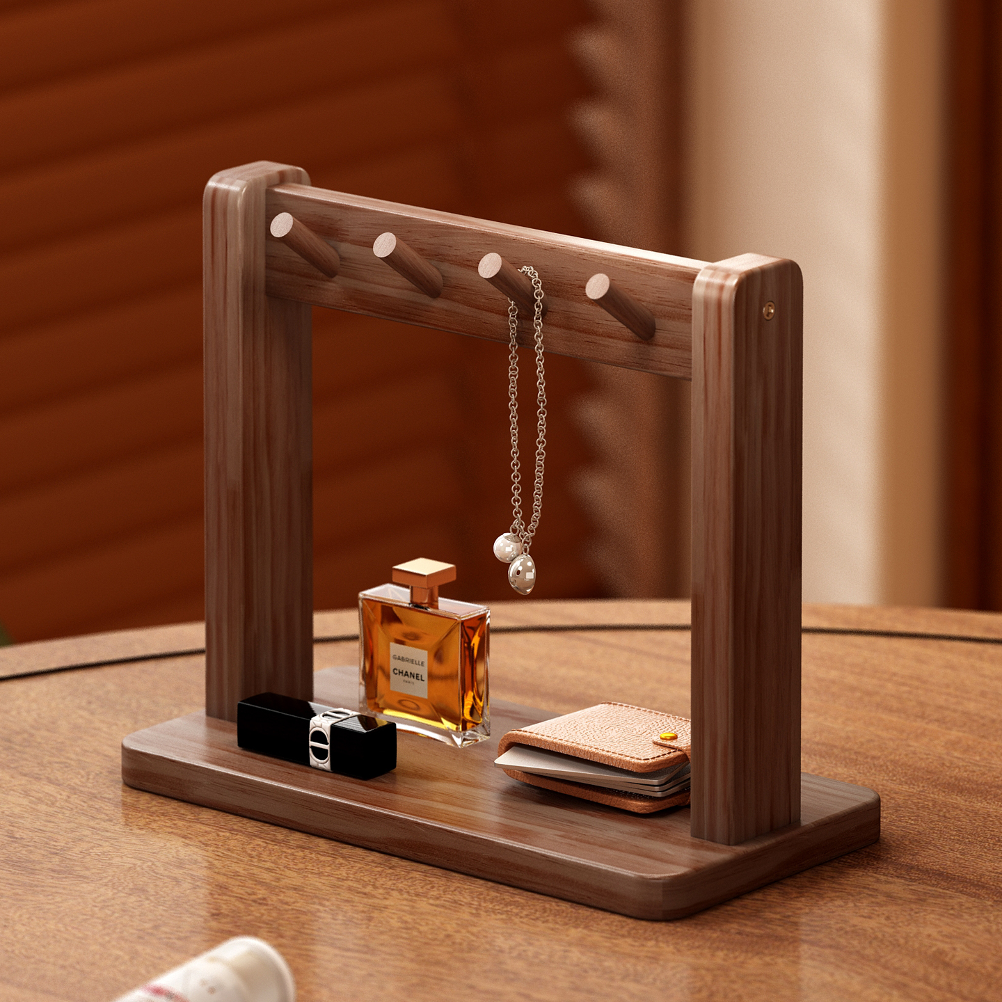 【100%实木】入户玄关置物架