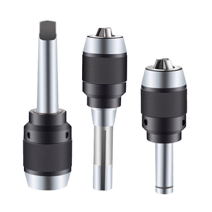 铣床 台钻自锁钻夹头R8柄 莫氏3号4号直柄一体式自紧式快速钻夹头