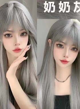 奶奶灰白灰色染发膏爆款潮色2024潮款流行色高颜值发色男女可染色