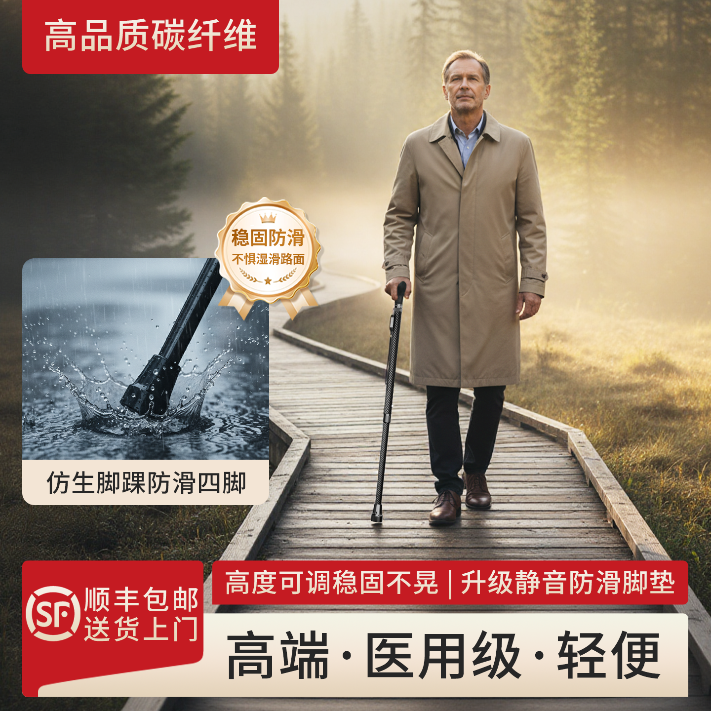 【顺丰包邮上门】碳纤维医用级拐