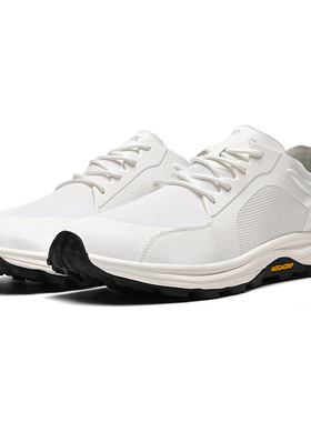 售168$春夏4E宽楦轻便厚底网面透气缓震户外徒步越野男女白色跑鞋