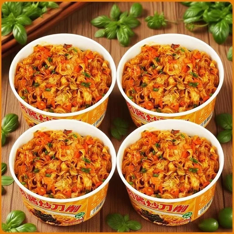 【买4桶送4桶】山西肉酱刀削面桶装泡面方便面拌面整箱速食冲泡