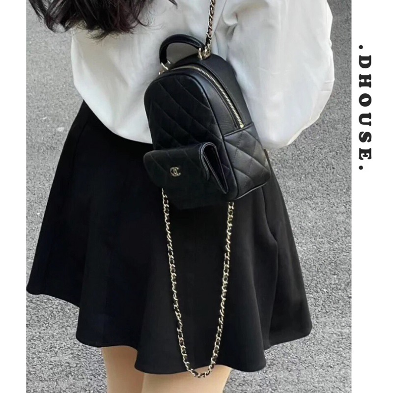 小香风菱格链条包多功能真皮小背包2025新款小包时尚极简双肩女包