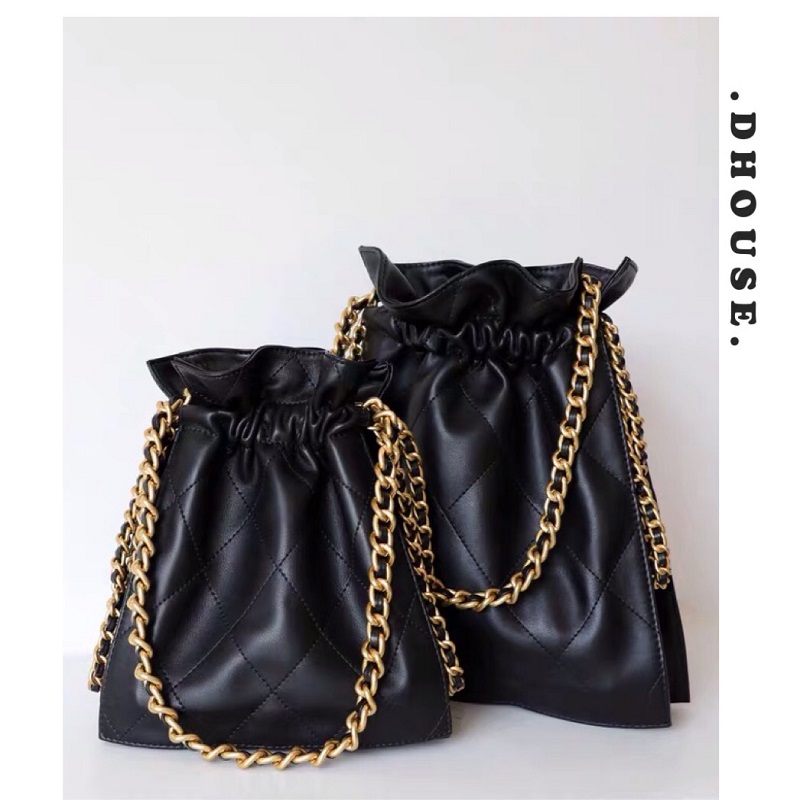 香风时尚百搭潮抽绳福袋水桶包手