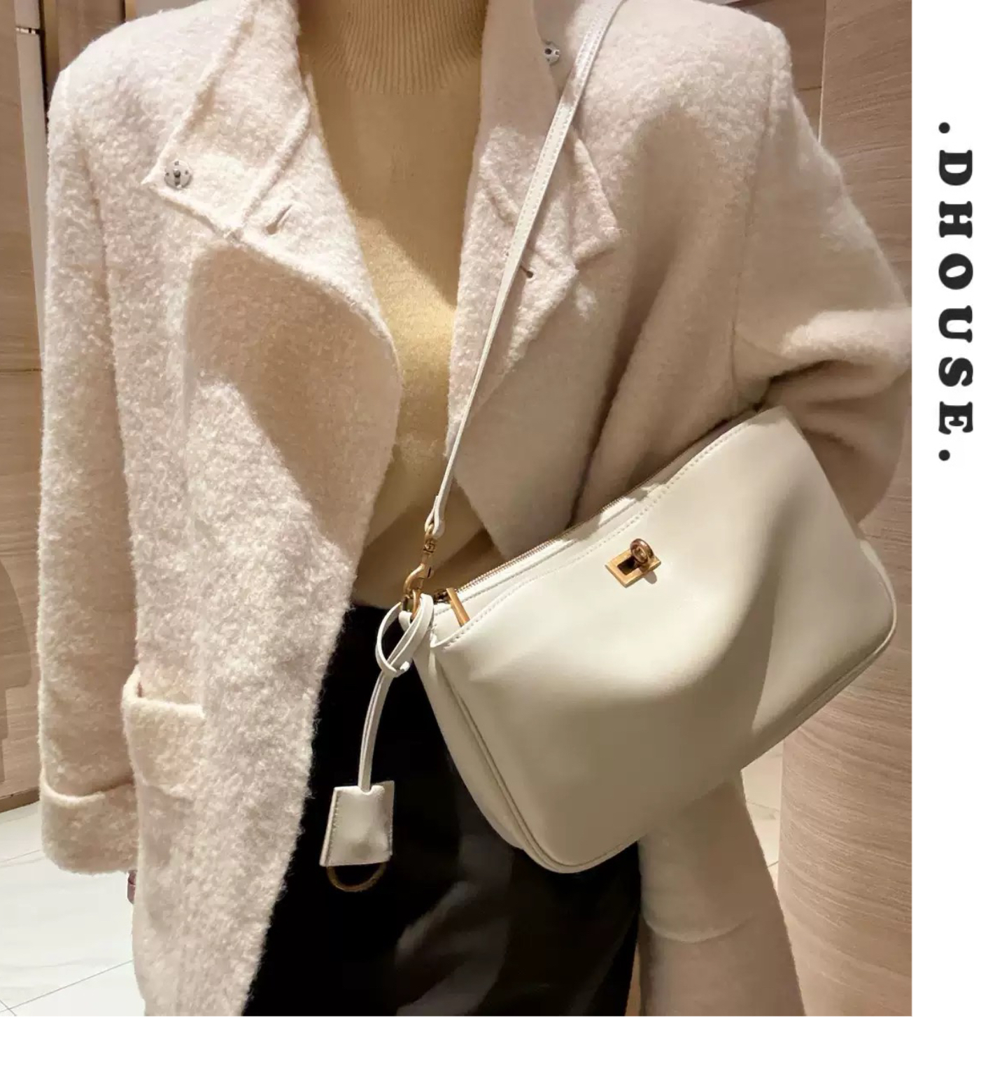 2025新款头层牛皮欧美时尚腋下包rodeo小方包单肩斜挎真皮麻将包