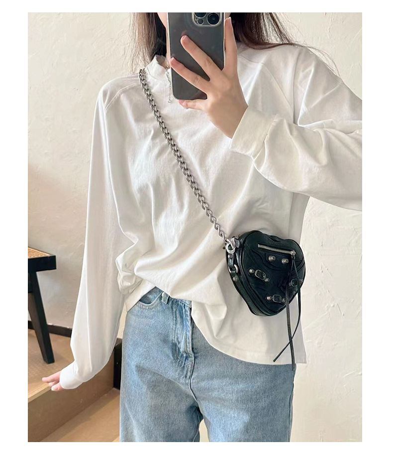 爱心链条潮酷机车包2023新款小包