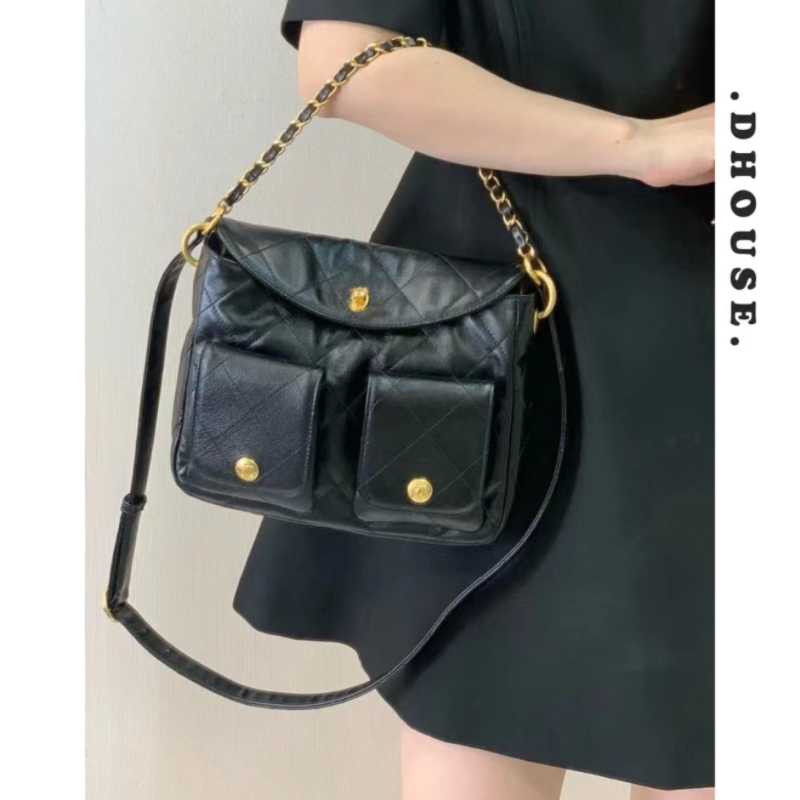 小香香24p嬉皮hobo邮差包植鞣山羊真皮复古24新款单肩斜挎包包女