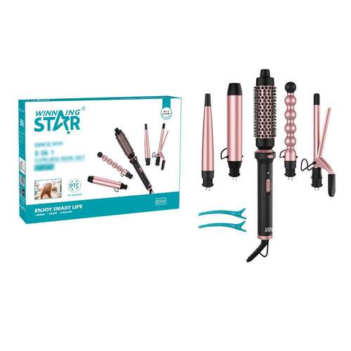 Winning star外贸电夹板蓬松器不伤发五合一卷发器Curling iron