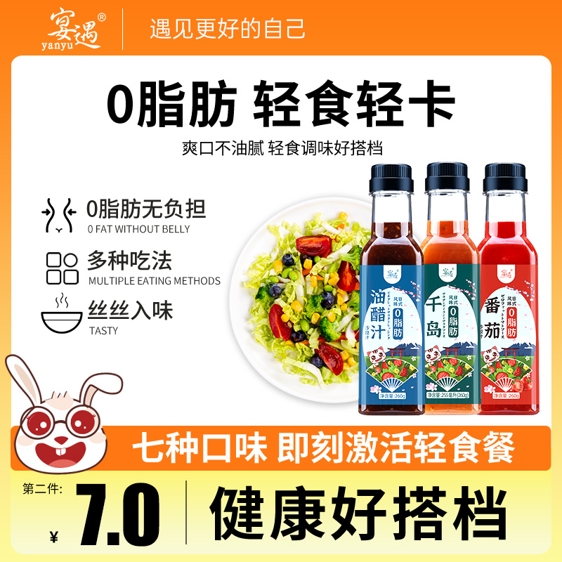 0脂肪红油醋汁蔬菜沙拉调味料