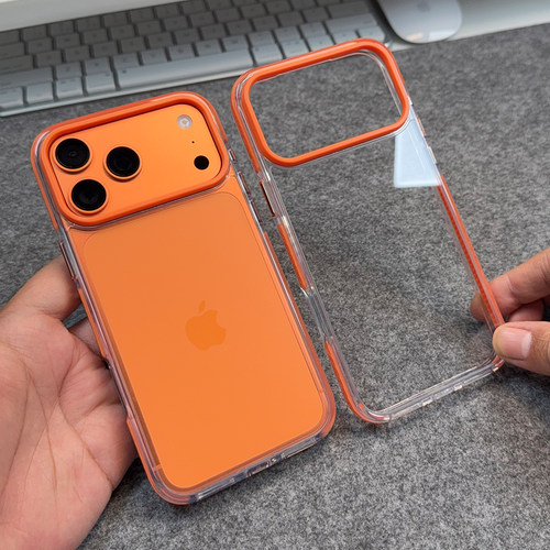 真防摔适用iPhone高级感橙色外壳