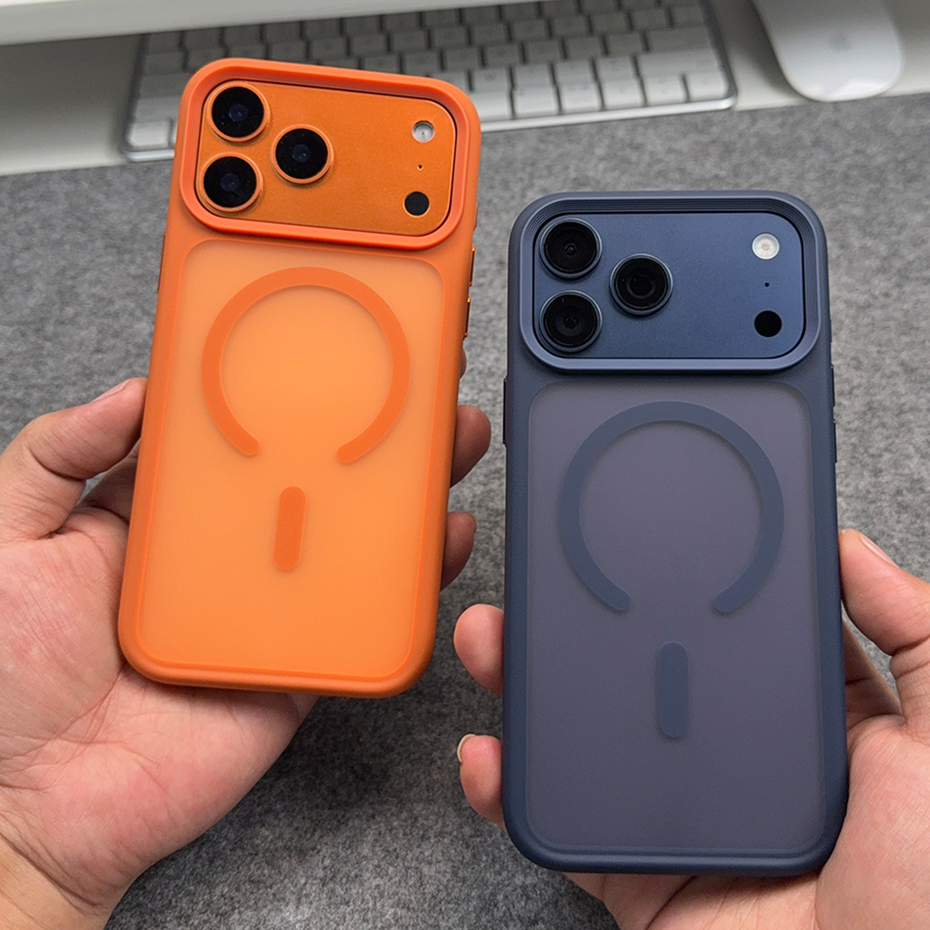 【高端爆款】适用苹果17Promax手机壳magsafe磁吸iPhone17pro相机键全包防摔pm防滑新款男硅胶软散热新品橙色