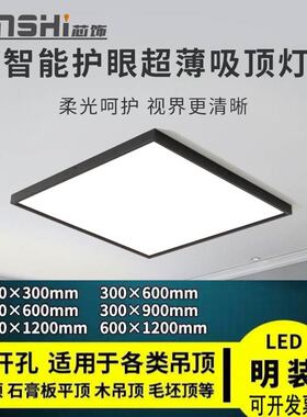 明装600×600LED平板灯300×1200水泥吊装面板灯600×1200吸顶灯