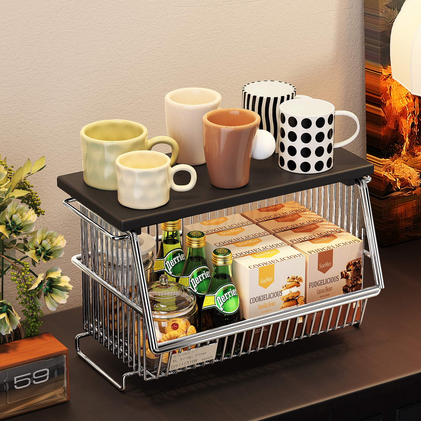 中古风桌面收纳盒零食玩具整理置物架家用厨房储物篮子杂物收纳筐,收纳整理,其他收纳篮,淘宝优惠券,粉丝福利购,淘宝优惠卷