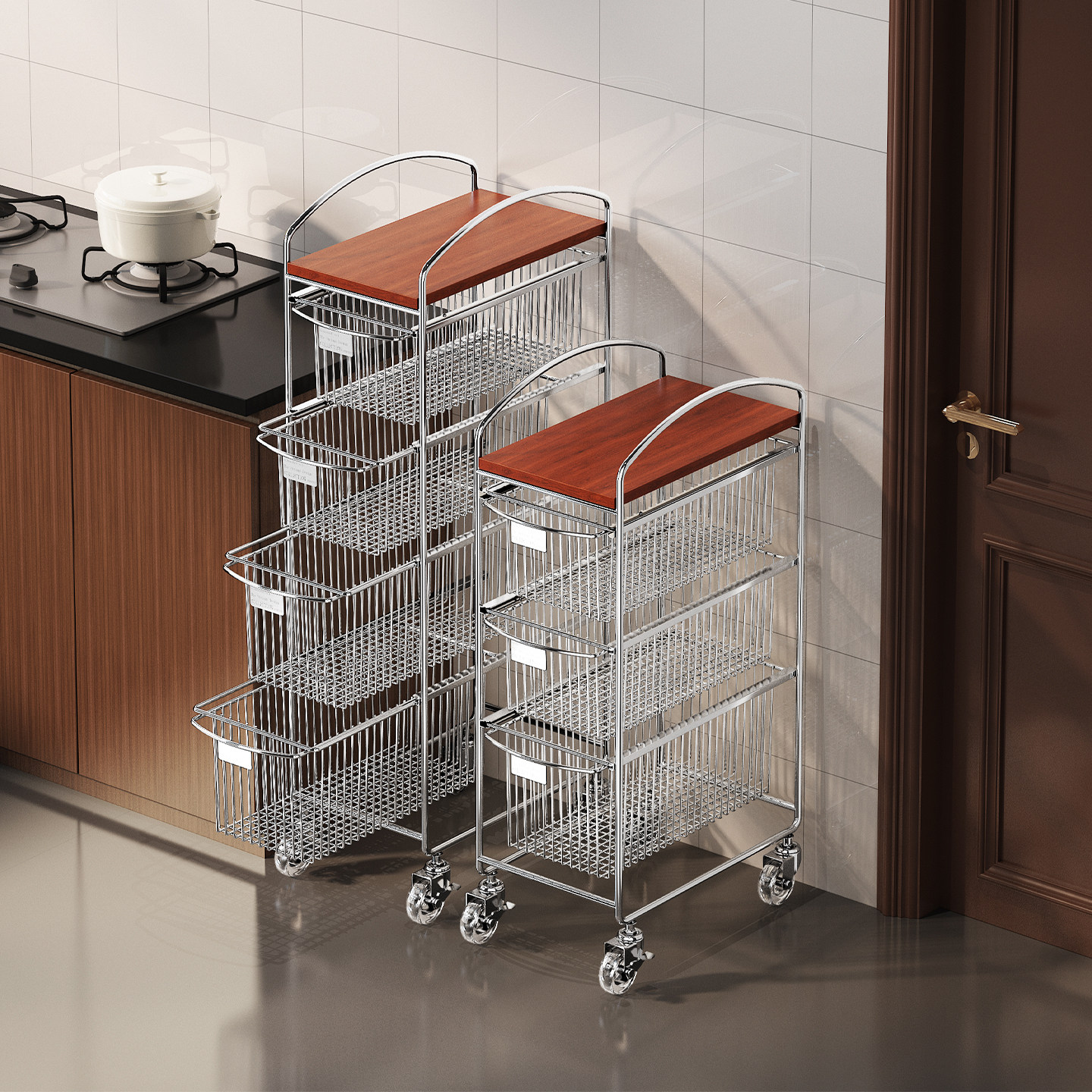 中古夹缝小推车厨房蔬菜收纳架子落地置物架极窄缝隙可移动储物柜,厨房/烹饪用具,厨房置物架/置物柜/角架,淘宝优惠券,粉丝福利购,淘宝优惠卷