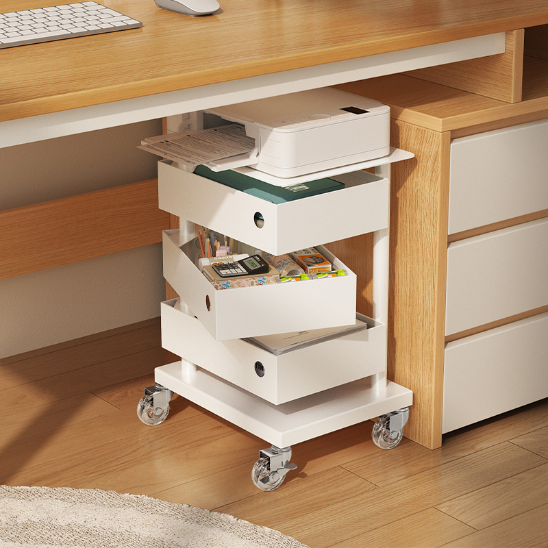 环图桌下书架可移动分层置物架