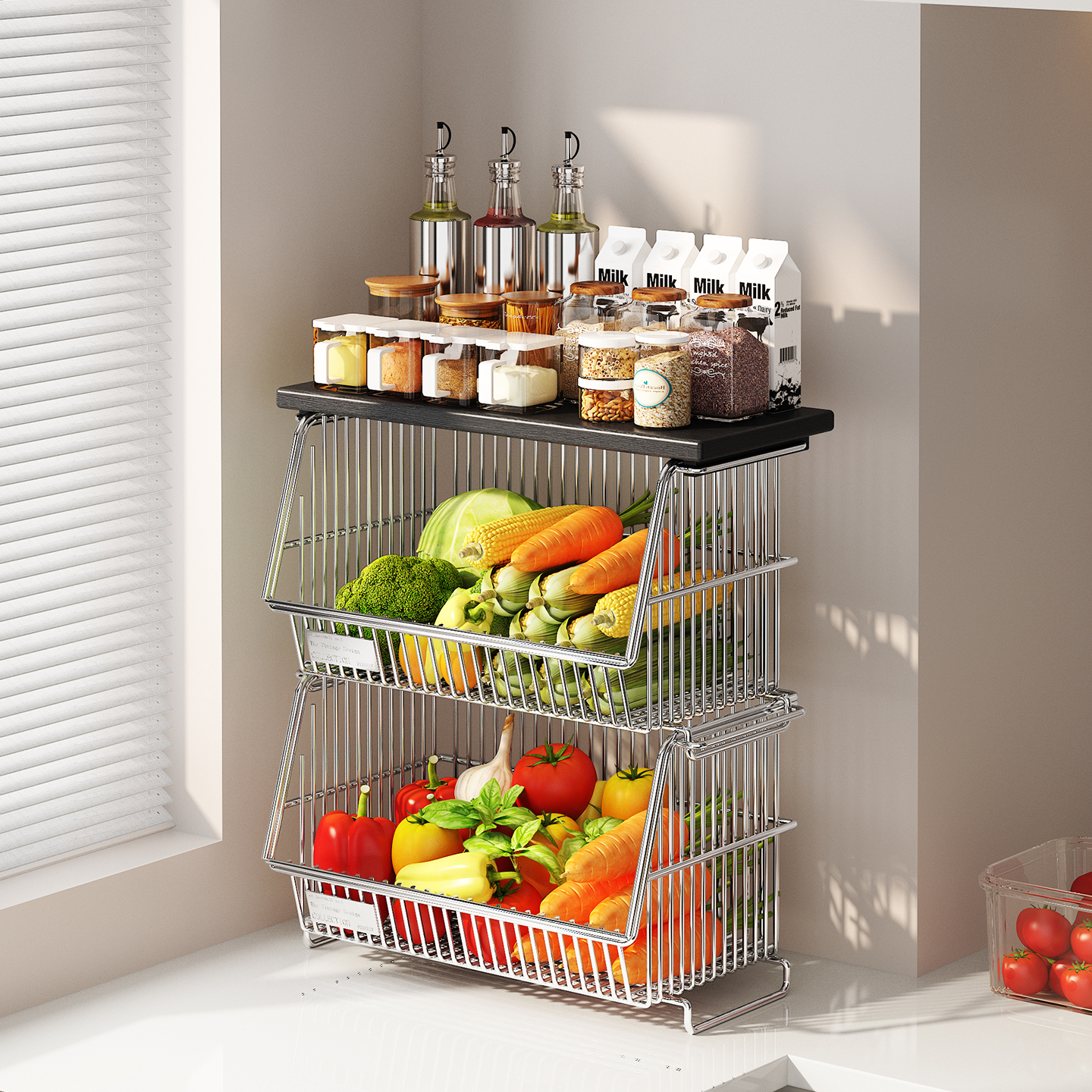 环图厨房多层果蔬收纳架