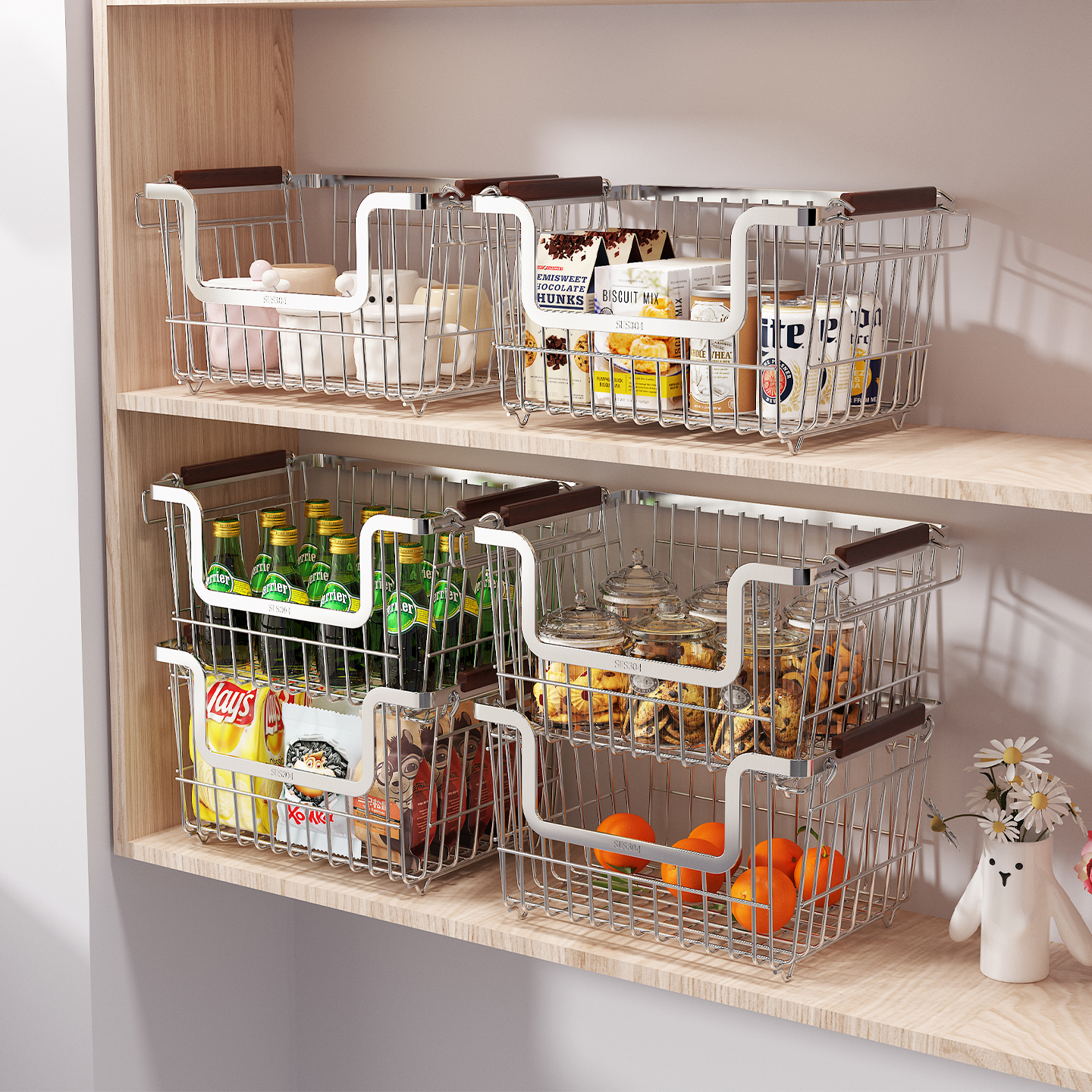 环图家用厨房橱柜零食收纳盒