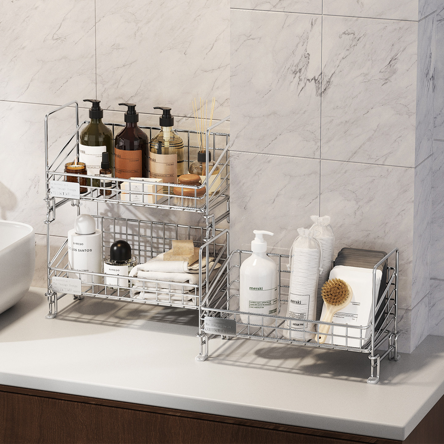 护肤品收纳盒卧室桌面可叠加法式化妆品多层置物架浴室洗浴用品柜,收纳整理,桌面收纳盒,淘宝优惠券,粉丝福利购,淘宝优惠卷