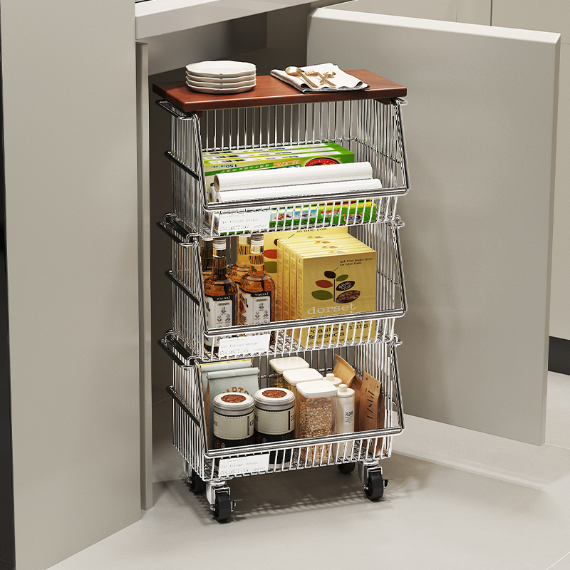厨房多功能置物架多层收纳架新款蔬菜水果储物架可移动厨房收纳