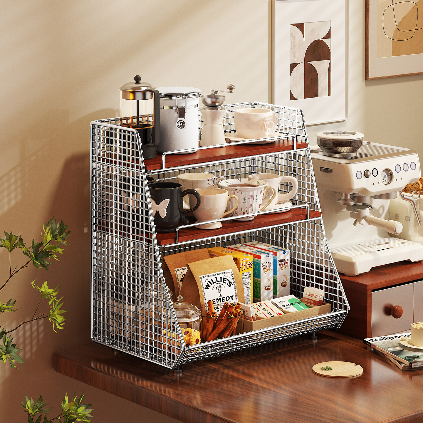 零食收纳筐高颜值桌面厨房边柜抽屉整理箱水杯吧台杂物整理储物框,收纳整理,收纳筐,淘宝优惠券,粉丝福利购,淘宝优惠卷