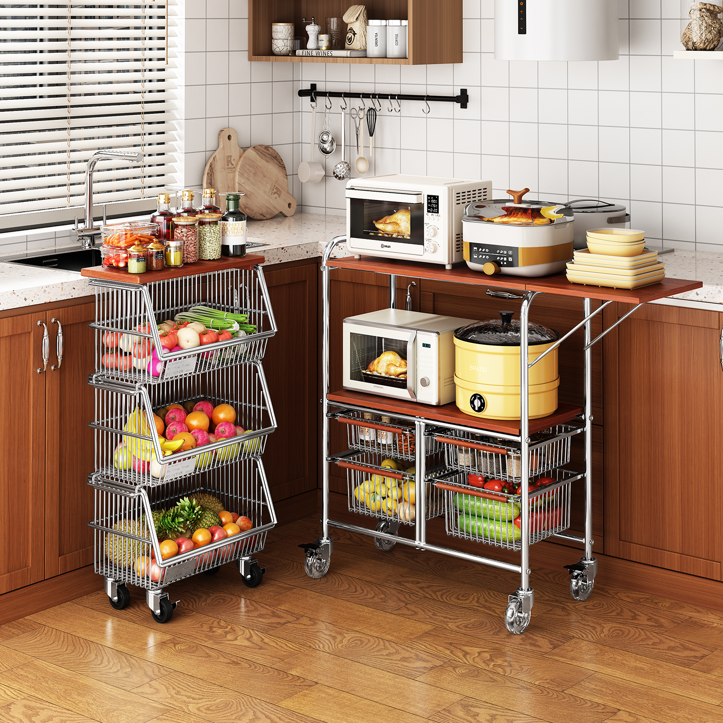 环图厨房台面果蔬置物架