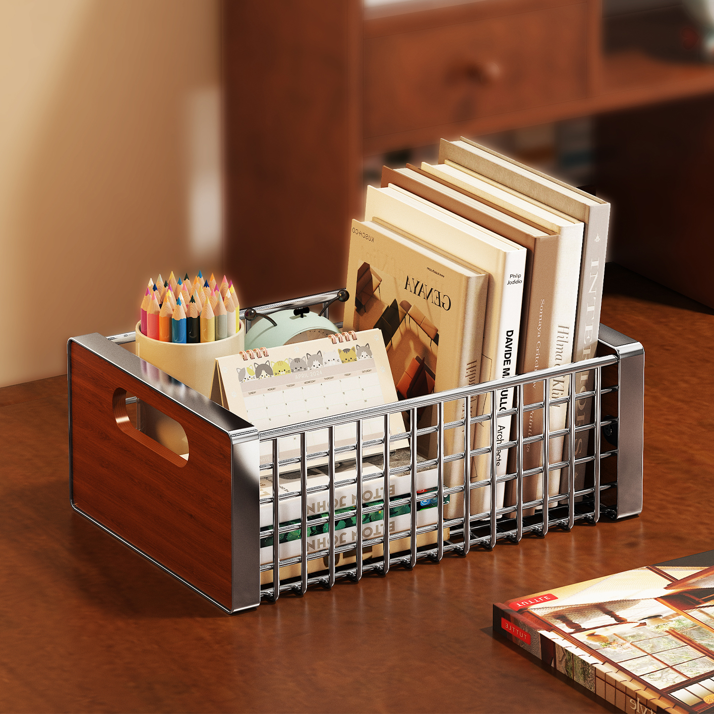 环图杂物收纳篮桌面收纳筐