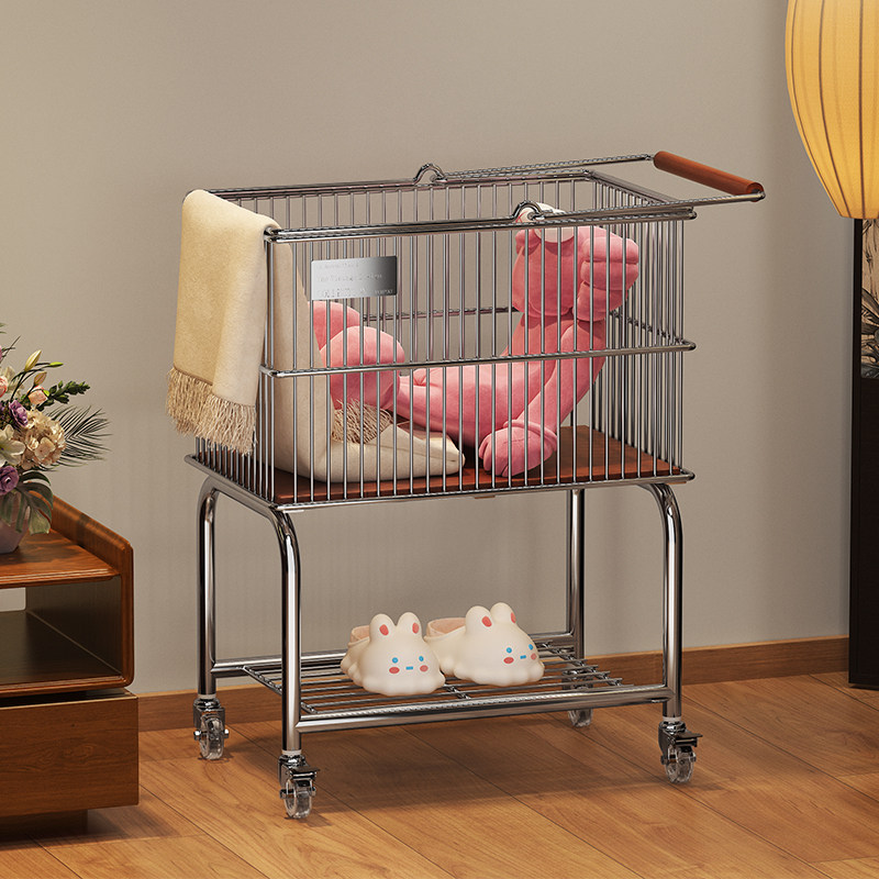 环图中古风脏衣篮推车