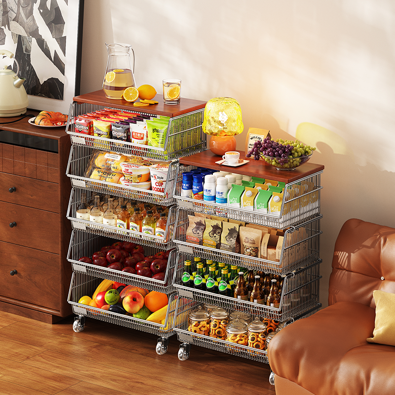 环图厨房收纳架零食小推车餐边柜