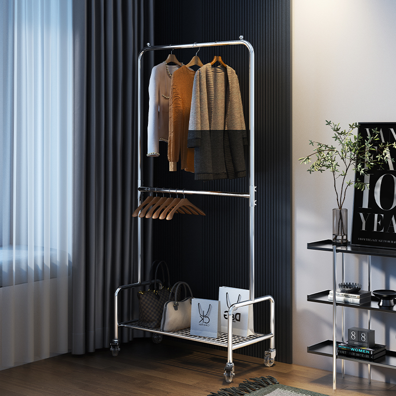 可升降双层衣帽架子