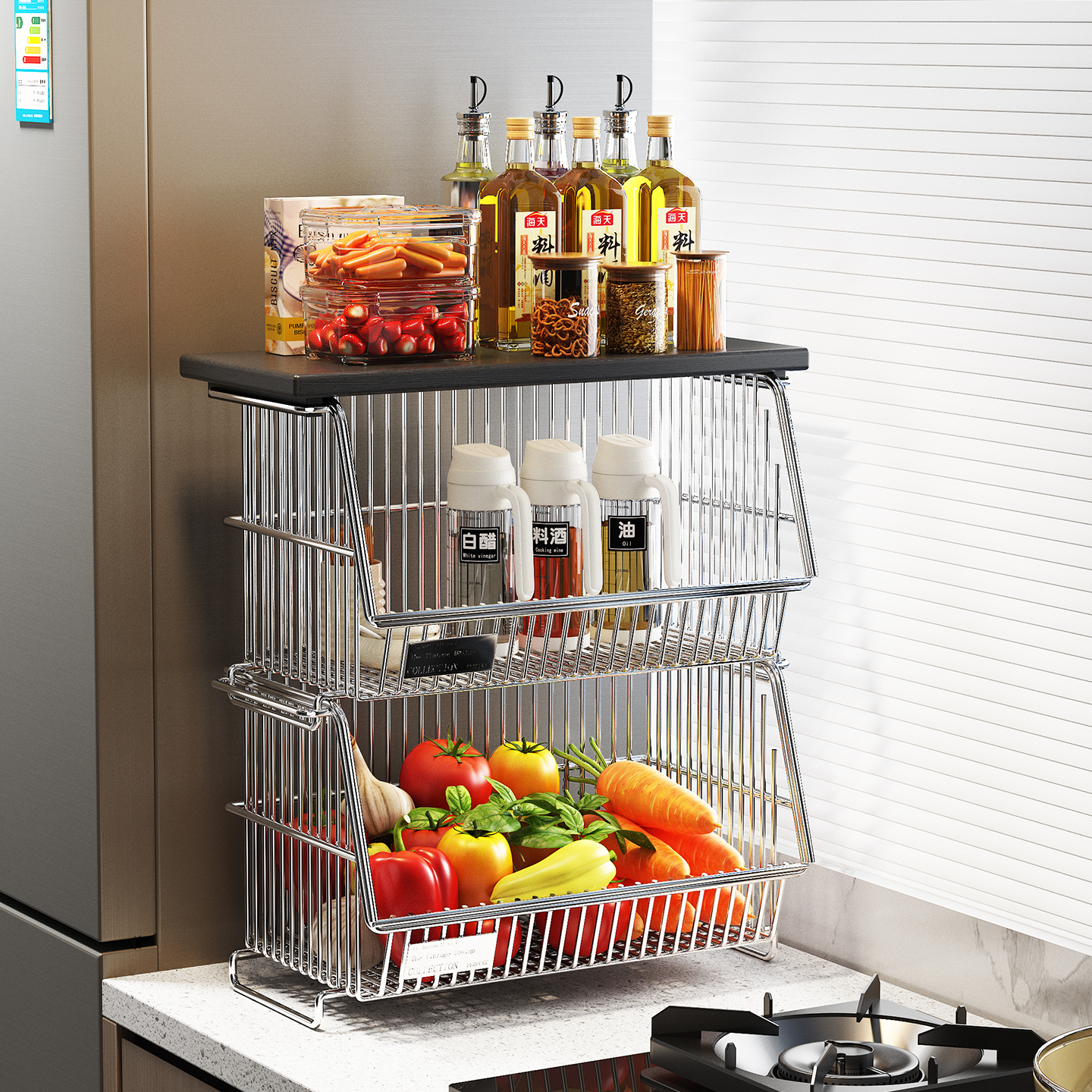 环图厨房蔬菜水果篮餐边柜