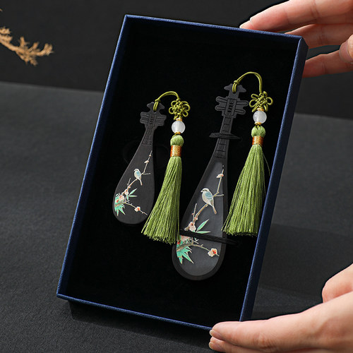 紫光檀彩绘乐器商务礼品书签U盘